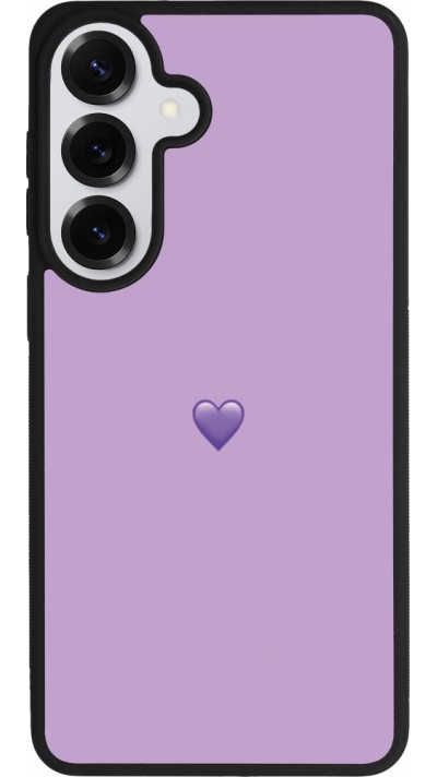 Coque Samsung Galaxy S26+ - Silicone rigide noir Valentine 2023 purpule single heart
