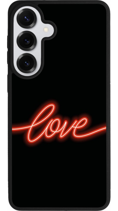 Coque Samsung Galaxy S26+ - Silicone rigide noir Valentine 2023 neon love