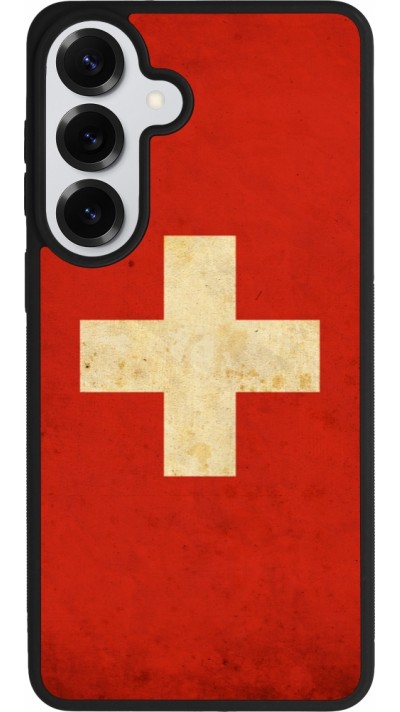 Coque Samsung Galaxy S26+ - Silicone rigide noir Vintage Flag SWISS