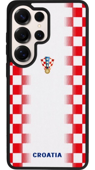 Samsung Galaxy S26 Ultra Case Hülle - Silikon schwarz Kroatien 2026 personalisierbares Fussballtrikot