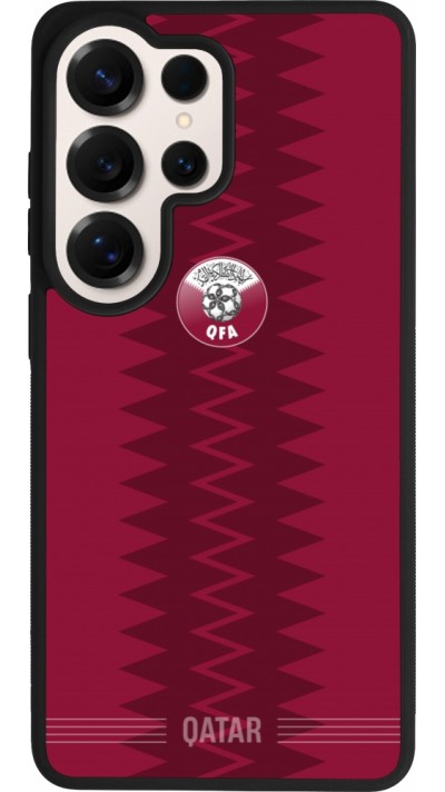 Coque Samsung Galaxy S26 Ultra - Silicone rigide noir Maillot de football Qatar 2026 personnalisable