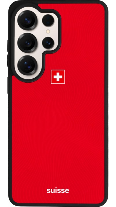 Coque Samsung Galaxy S26 Ultra - Silicone rigide noir Maillot de football Suisse 2026 personnalisable