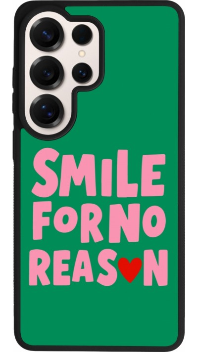 Coque Samsung Galaxy S26 Ultra - Silicone rigide noir Smile for no reason 2026