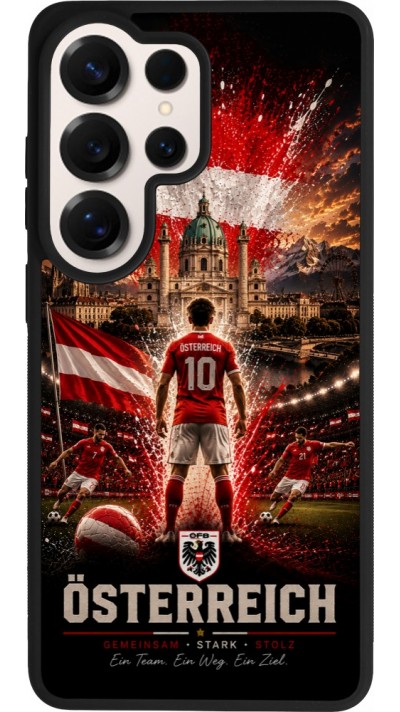 Samsung Galaxy S26 Ultra Case Hülle - Silikon schwarz Fussball Österreich splash 2026