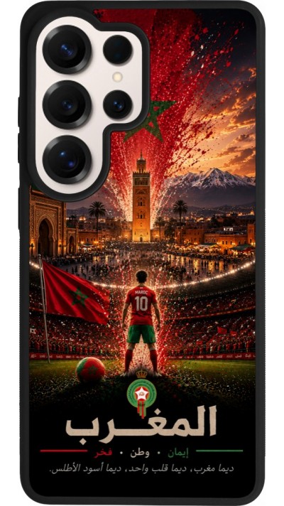 Samsung Galaxy S26 Ultra Case Hülle - Silikon schwarz Fussball Marokko splash 2026