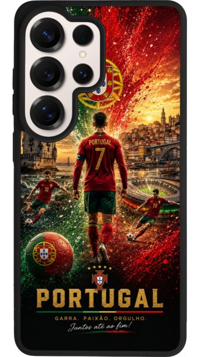 Samsung Galaxy S26 Ultra Case Hülle - Silikon schwarz Fussball Portugal splash 2026