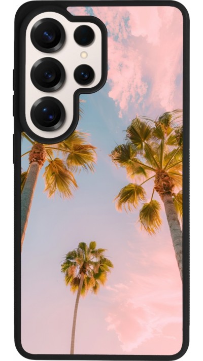 Coque Samsung Galaxy S26 Ultra - Silicone rigide noir Summer 2025 Palmiers