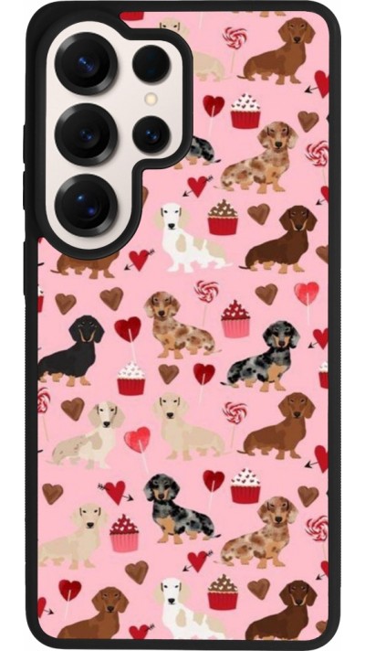 Samsung Galaxy S26 Ultra Case Hülle - Silikon schwarz Valentine 2024 puppy love