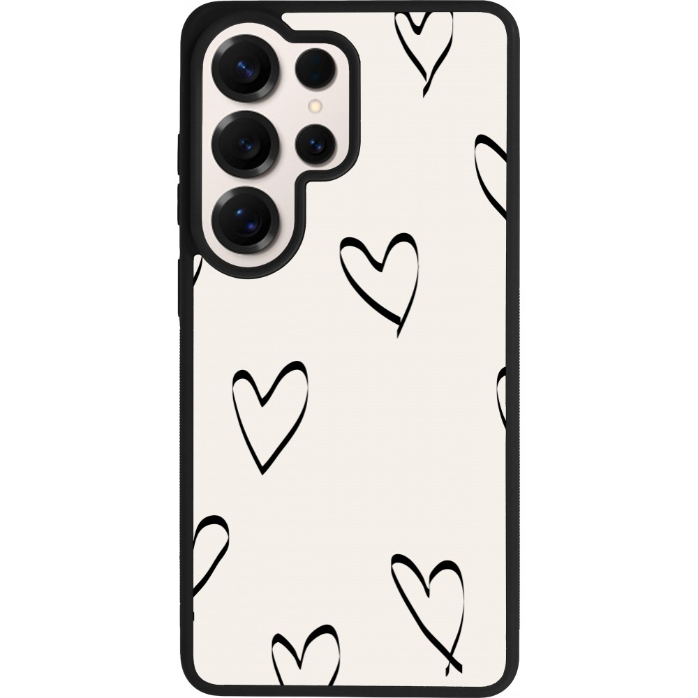 Coque Samsung Galaxy S26 Ultra - Silicone rigide noir Valentine 2023 minimalist hearts