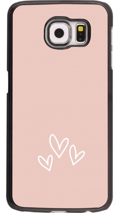 Coque Samsung Galaxy S6 edge - Valentine 2023 three minimalist hearts
