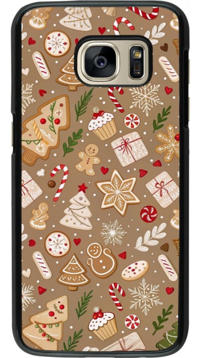 Coque Samsung Galaxy S7 - Christmas 25 Pattern Ginger Cookie