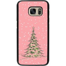 Samsung Galaxy S7 Case Hülle - Christmas 25 Pink Tree