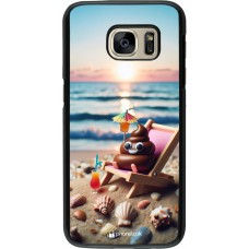 Coque Samsung Galaxy S7 - Emoji caca sur chaise longue