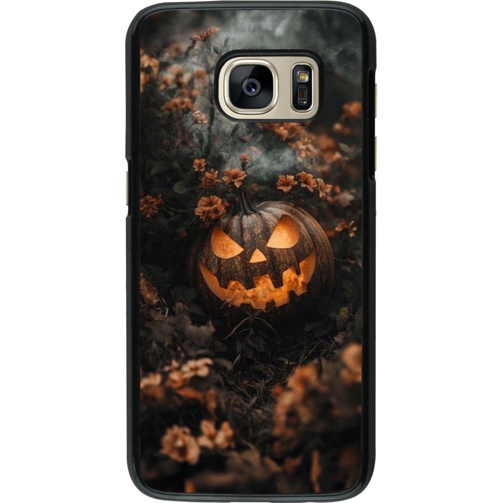 Coque Samsung Galaxy S7 - Halloween 2025 Pumpkin with flowers