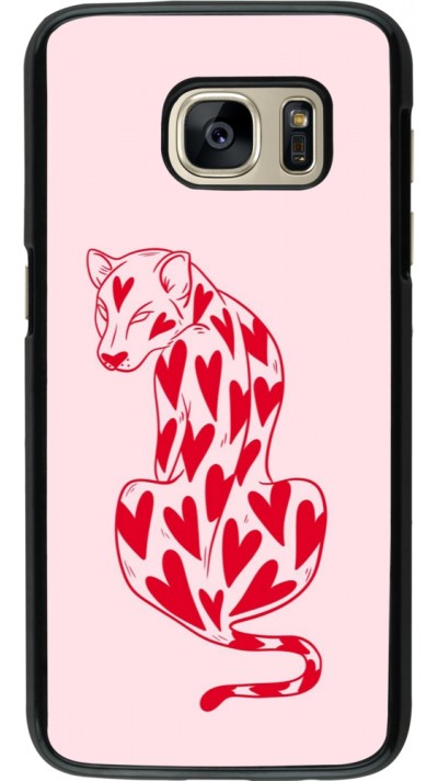 Coque Samsung Galaxy S7 - Leopard with hearts 2026