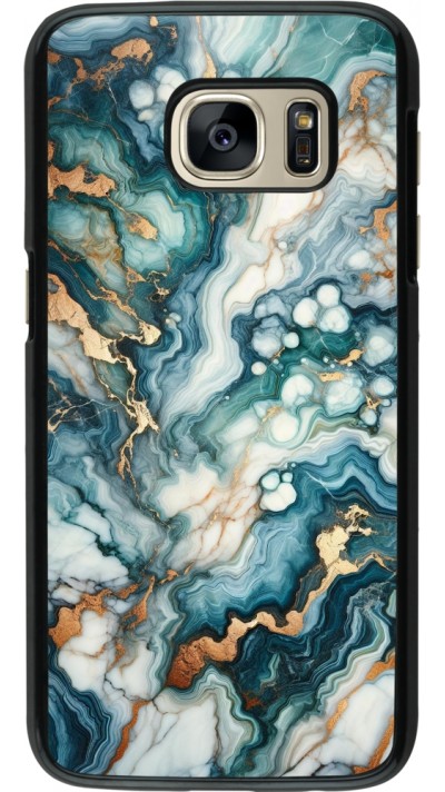 Coque Samsung Galaxy S7 - Marbre Vert Bleu Doré Coque Samsung Galaxy S7 - Marbre Vert Bleu Doré