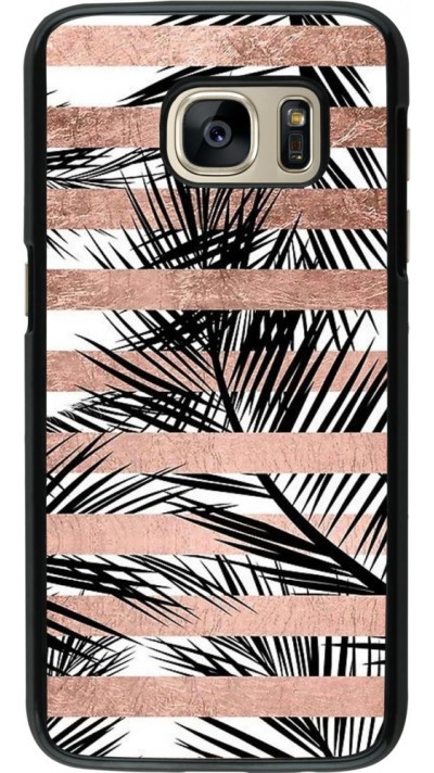 Coque Samsung Galaxy S7 - Palm trees gold stripes Coque Samsung Galaxy S7 - Palm trees gold stripes