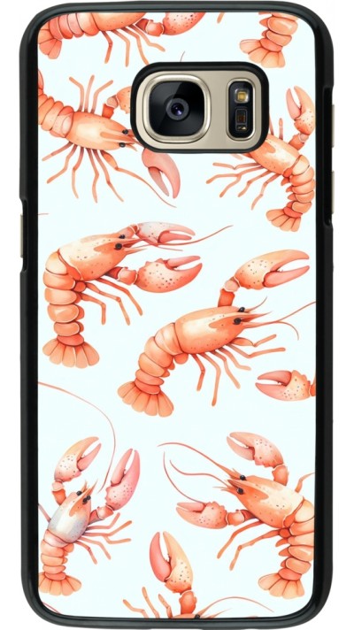 Coque Samsung Galaxy S7 - Pattern de homards pastels Coque Samsung Galaxy S7 - Pattern de homards pastels