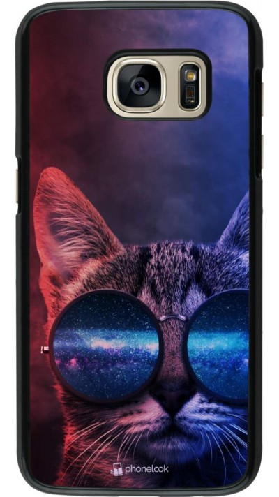 Coque Samsung Galaxy S7 - Red Blue Cat Glasses Coque Samsung Galaxy S7 - Red Blue Cat Glasses