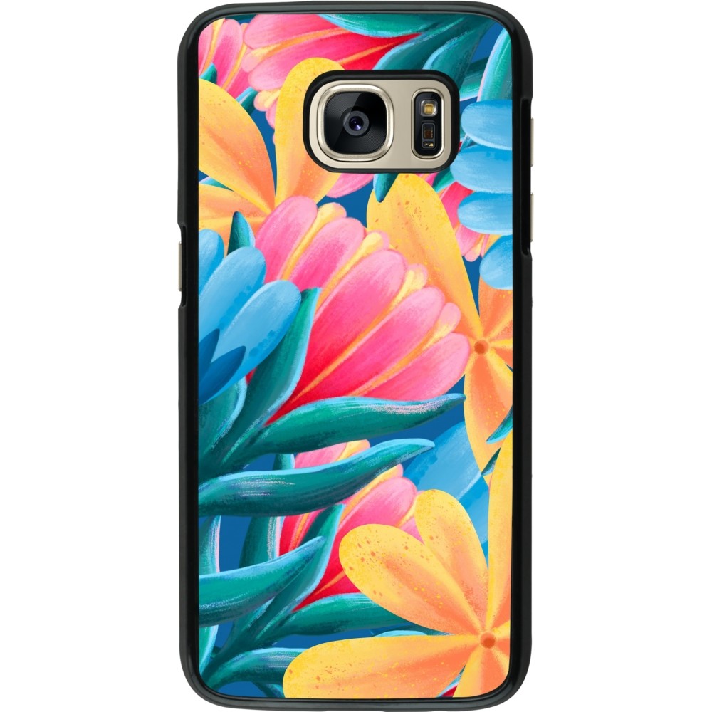 Samsung Galaxy S7 Case Hülle - Spring 23 colorful flowers