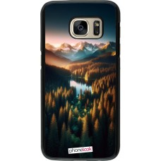 Samsung Galaxy S7 Case Hülle - Sonnenuntergang Waldsee