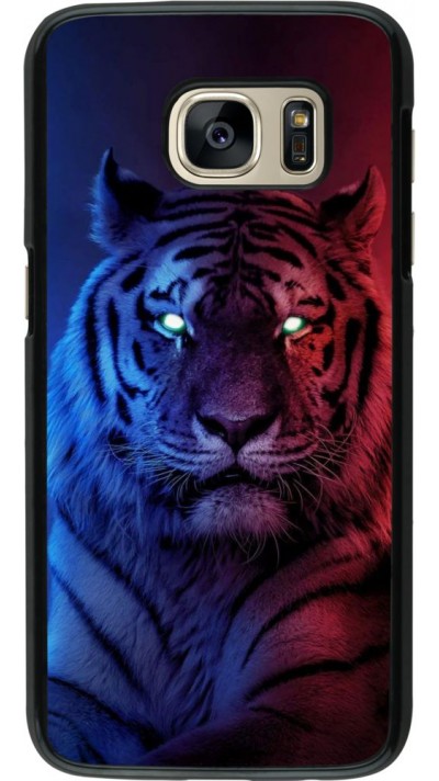 Coque Samsung Galaxy S7 - Tiger Blue Red Coque Samsung Galaxy S7 - Tiger Blue Red
