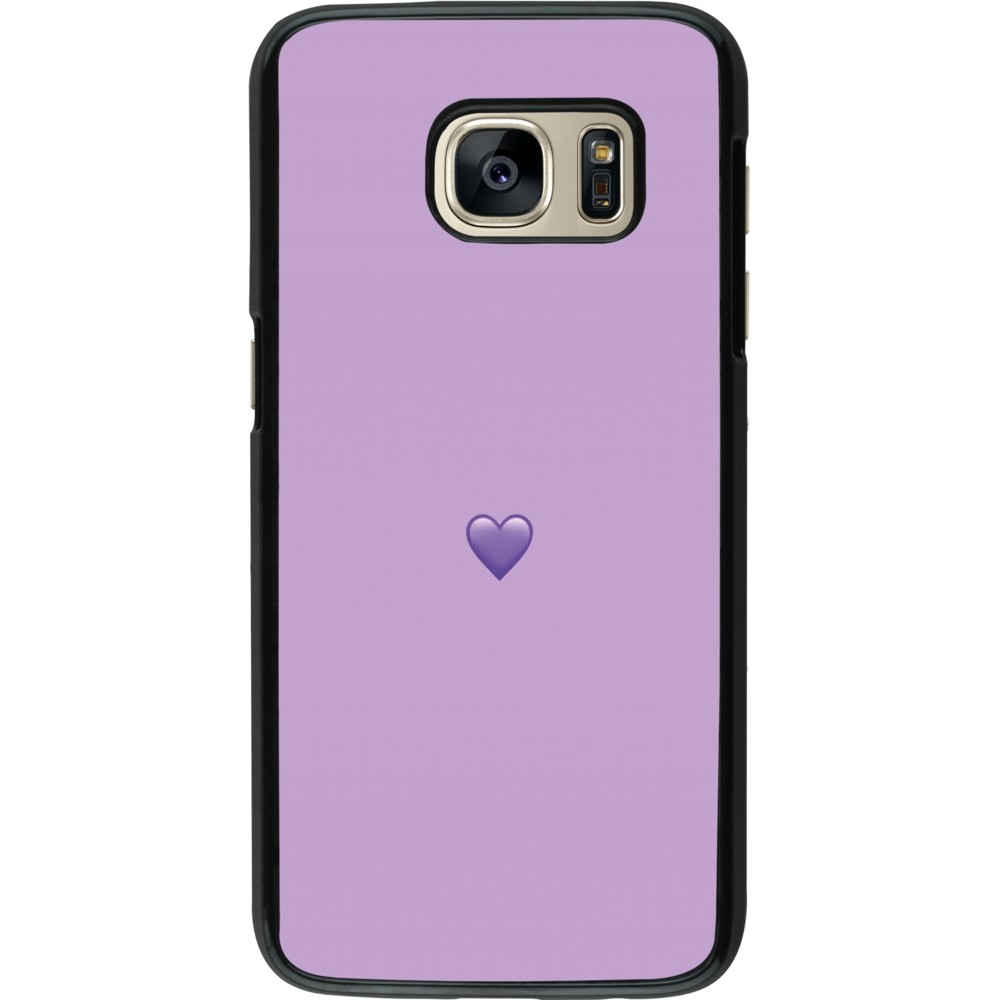 Samsung Galaxy S7 Case Hülle - Valentine 2023 purpule single heart