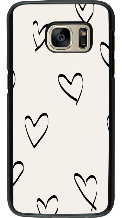 Coque Samsung Galaxy S7 - Valentine 2023 minimalist hearts
