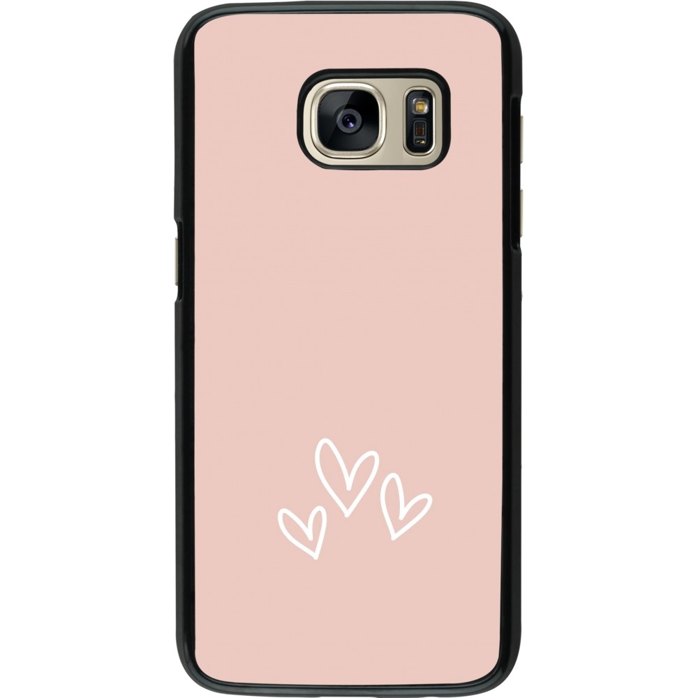 Samsung Galaxy S7 Case Hülle - Valentine 2023 three minimalist hearts