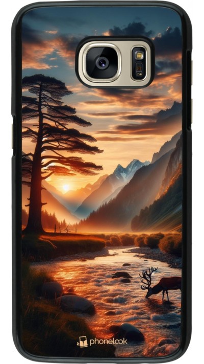 Coque Samsung Galaxy S7 - Valley Sunset Deer Tree Coque Samsung Galaxy S7 - Valley Sunset Deer Tree