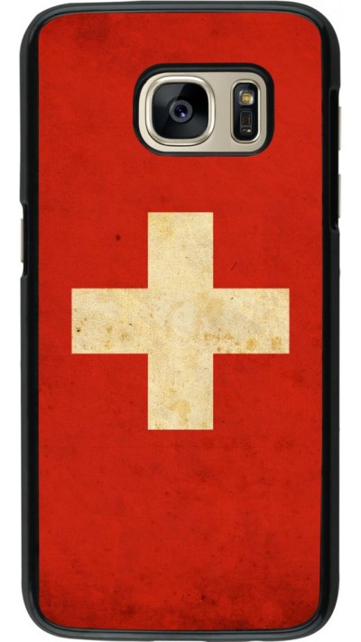 Coque Samsung Galaxy S7 - Vintage Flag SWISS Coque Samsung Galaxy S7 - Vintage Flag SWISS