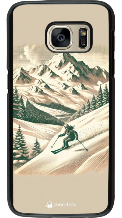 Coque Samsung Galaxy S7 - Vintage Ski Mountain Coque Samsung Galaxy S7 - Vintage Ski Mountain