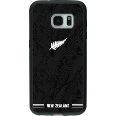Coque Samsung Galaxy S7 - Silicone rigide noir Maillot de football Nouvelle-Zélande 2026 personnalisable