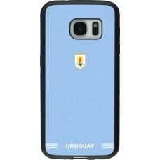 Coque Samsung Galaxy S7 - Silicone rigide noir Maillot de football Uruguay 2026 personnalisable
