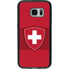 Coque Samsung Galaxy S7 - Silicone rigide noir Hockey World Championship Ecusson Suisse