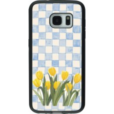 Coque Samsung Galaxy S7 - Silicone rigide noir Blue vichy tulips 2026
