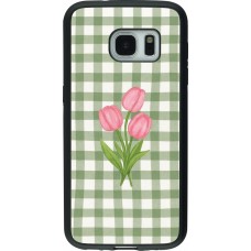 Samsung Galaxy S7 Case Hülle - Silikon schwarz Green vichy tulips Spring 2026
