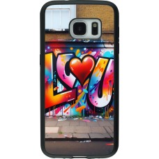 Samsung Galaxy S7 Case Hülle - Silikon schwarz Valentin 2025 Liebe U Tag