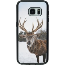 Coque Samsung Galaxy S7 - Silicone rigide noir Winter 25 Winter reindeer