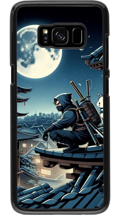 Coque Samsung Galaxy S8 - Ninja sous la lune Coque Samsung Galaxy S8 - Ninja sous la lune