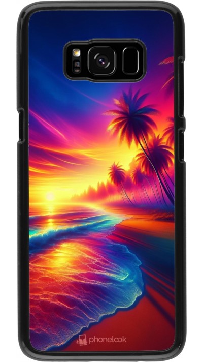 Coque Samsung Galaxy S8 - Plage coucher soleil flashy