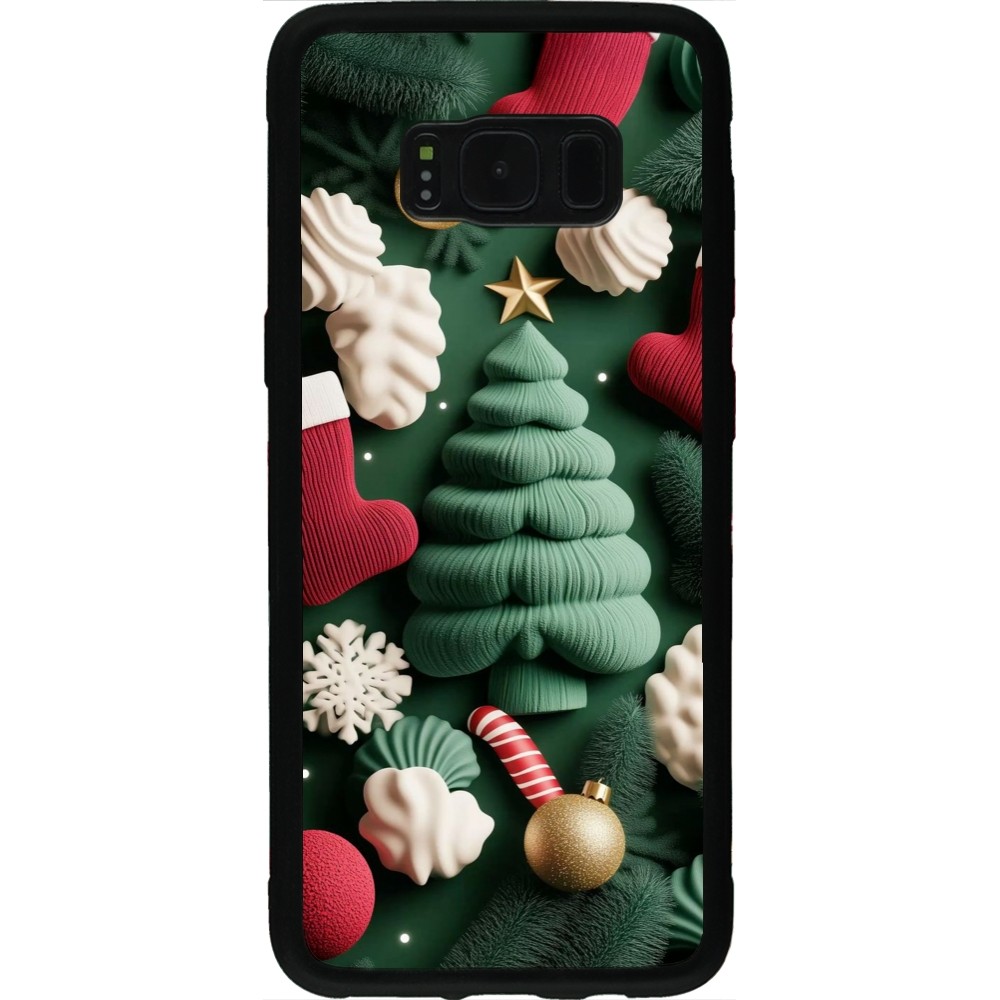 Coque Samsung Galaxy S8 - Silicone rigide noir Christmas 25 Christmas textiles