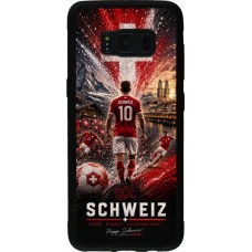 Coque Samsung Galaxy S8 - Silicone rigide noir Football Schweiz splash 2026
