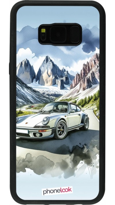Coque Samsung Galaxy S8+ - Silicone rigide noir Porsche 911 Mountain Watercolor