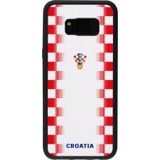 Coque Samsung Galaxy S8+ - Silicone rigide noir Maillot de football Croatie 2026 personnalisable