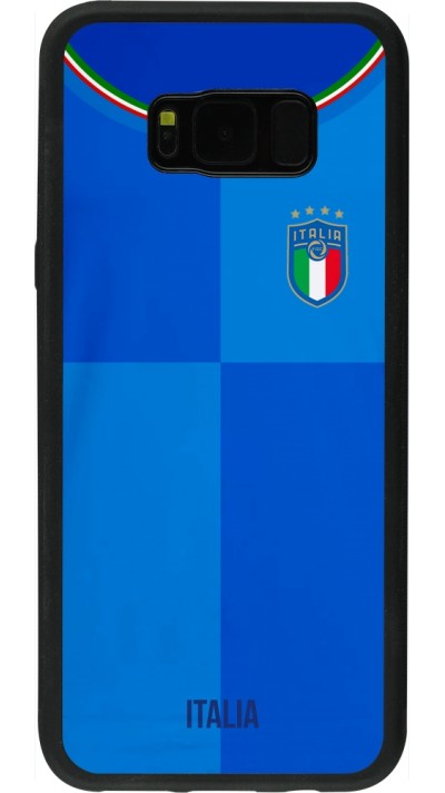 Coque Samsung Galaxy S8+ - Silicone rigide noir Maillot de football Italie 2022 personnalisable