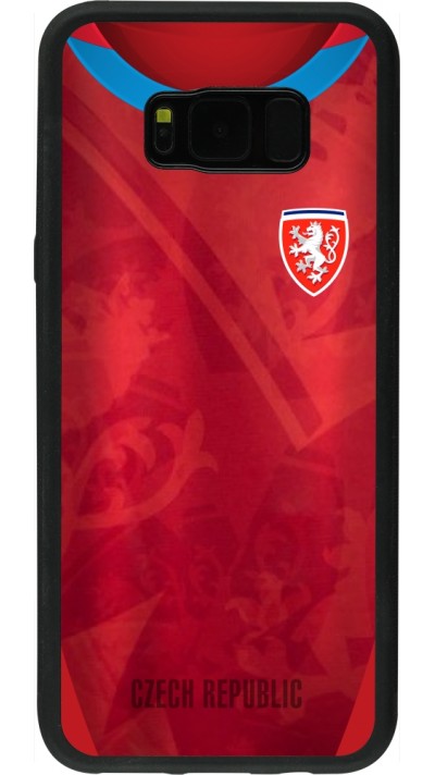 Coque Samsung Galaxy S8+ - Silicone rigide noir Maillot de football République Tchèque personnalisable