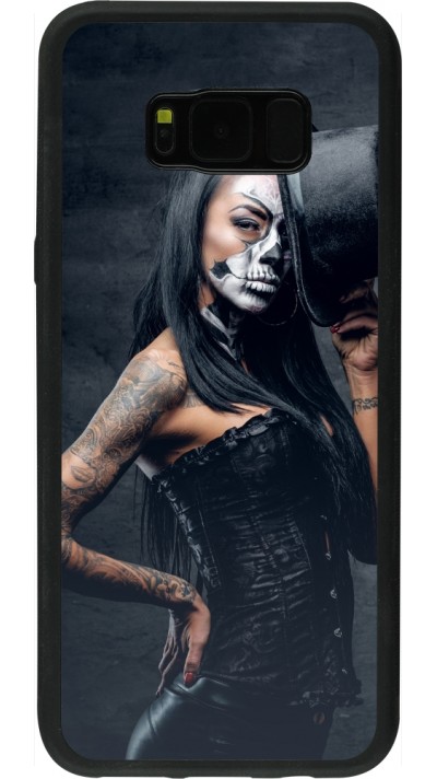 Samsung Galaxy S8+ Case Hülle - Silikon schwarz Halloween 22 Tattooed Girl