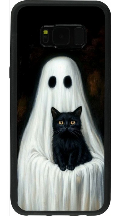 Samsung Galaxy S8+ Case Hülle - Silikon schwarz Halloween 2025 Ghost with black cat