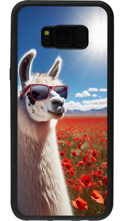 Samsung Galaxy S8+ Case Hülle - Silikon schwarz Lama Chic in Mohnblume